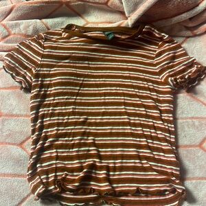 Orange striped crop top from wild fable